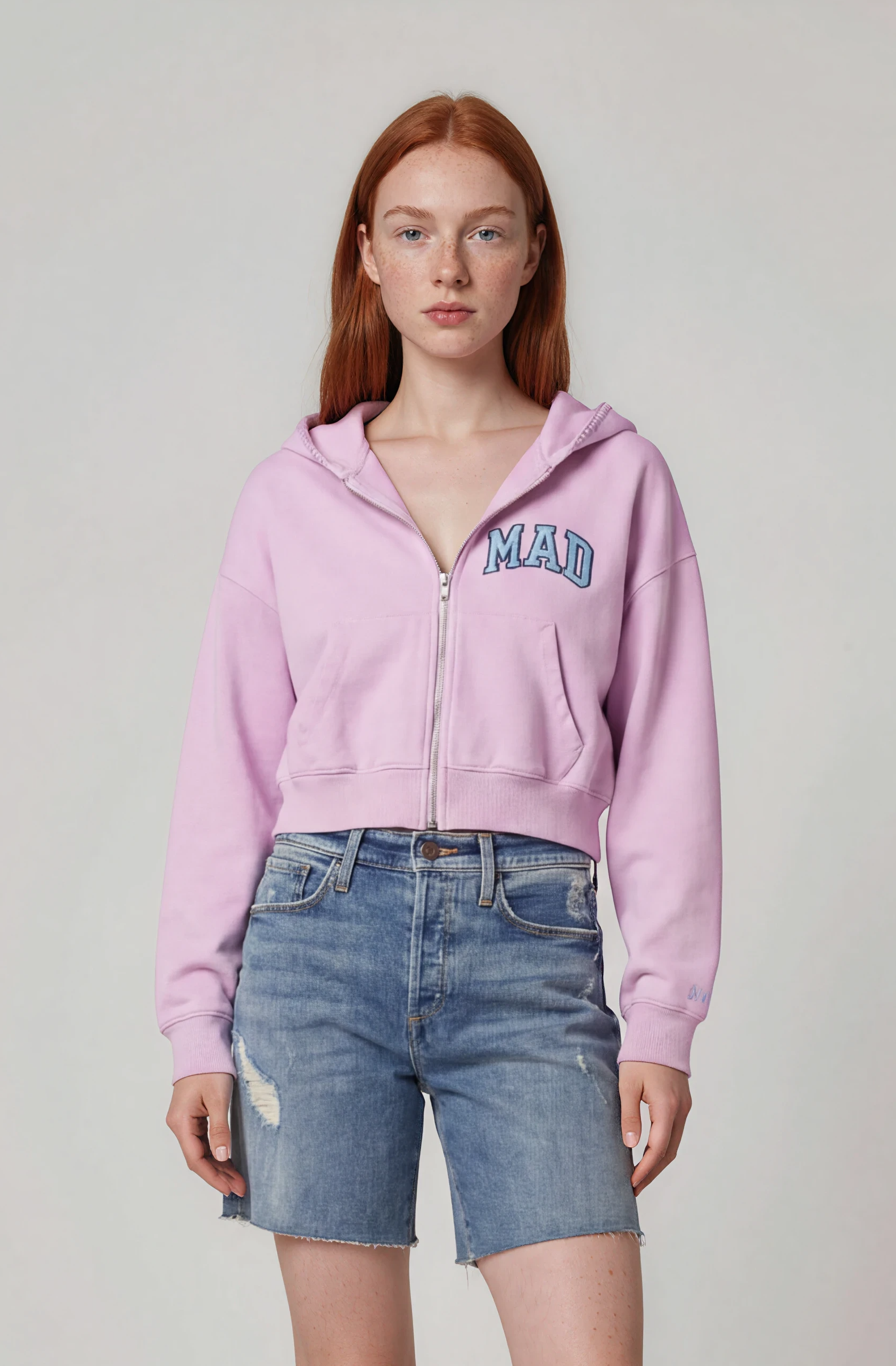 Madhappy x Gap - Full Zip Cropped Hoodie - Lavender -