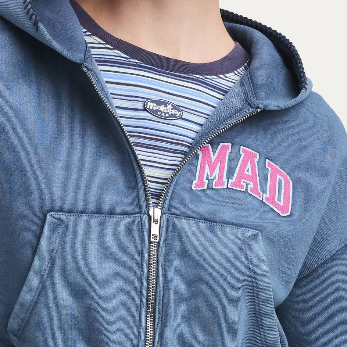 Madhappy x Gap - Full Zip Cropped Hoodie - Navy -