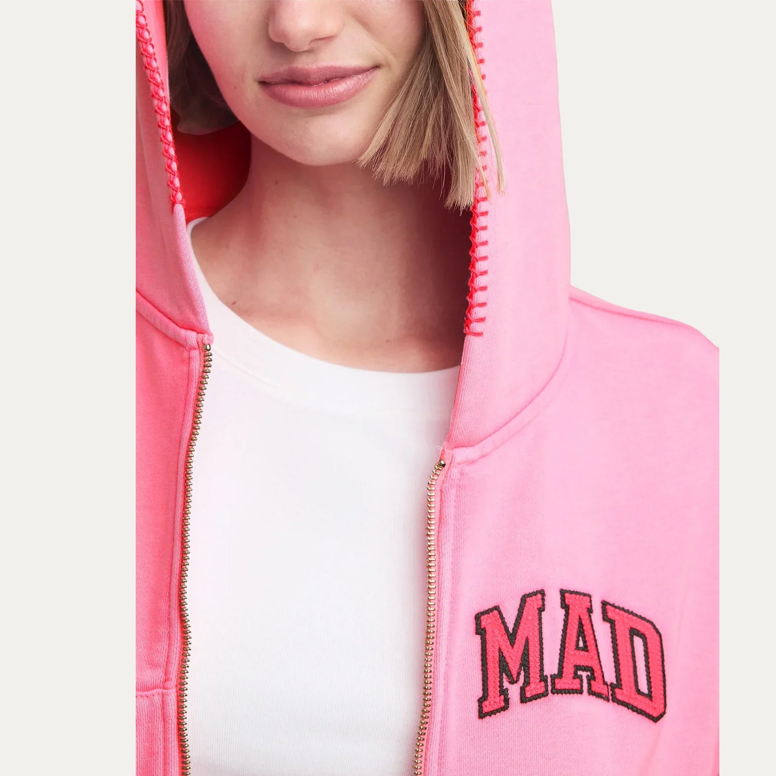 Madhappy x Gap - Full Zip Cropped Hoodie - Pink -