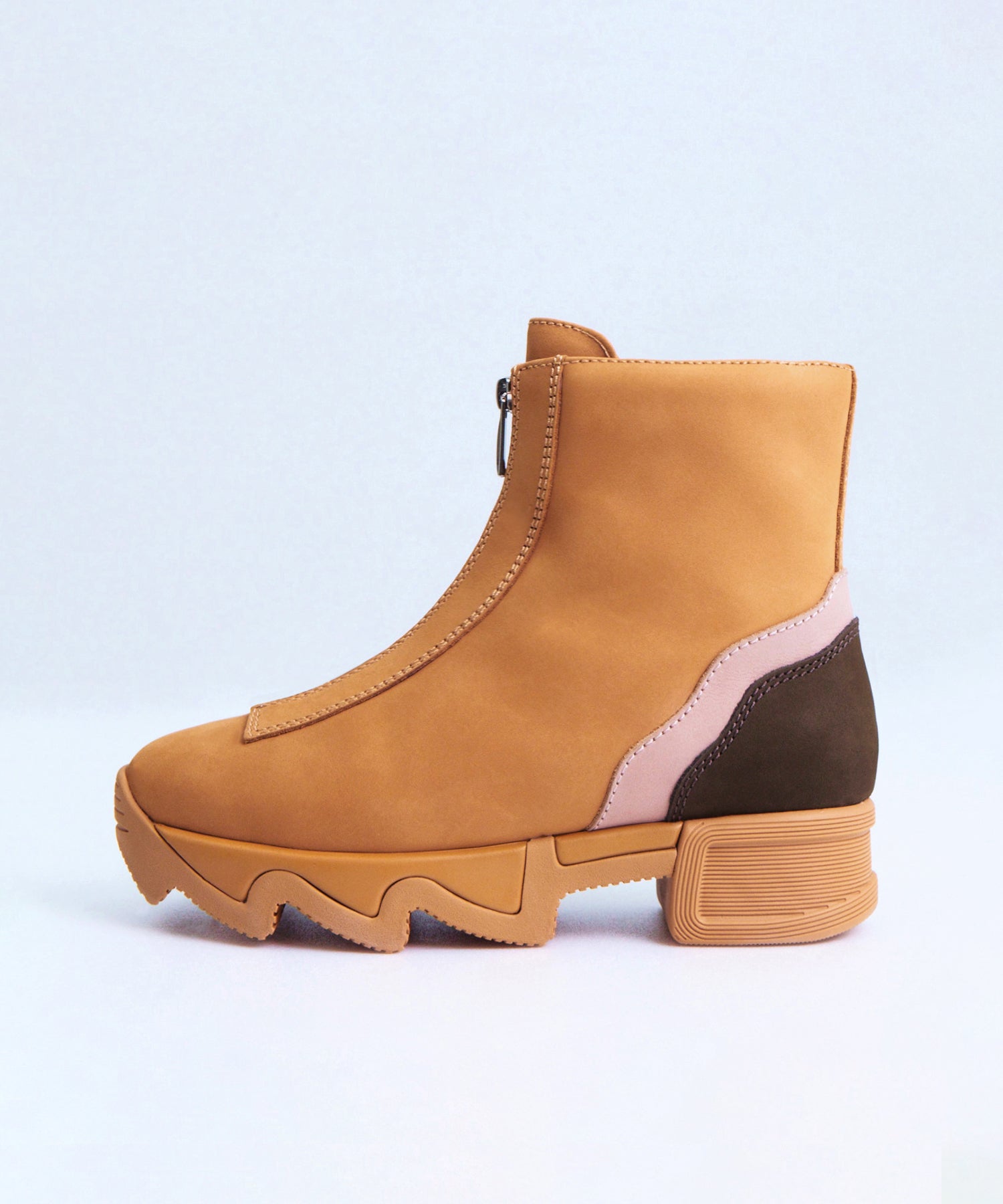 ODELE Camel Zip Up Boot