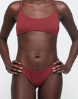Organic Basics - Swim Cheeky Bikini Bottom - Hibiscus Kiss -