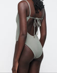 Organic Basics - Swim Open Back One-Piece - Seaweed -