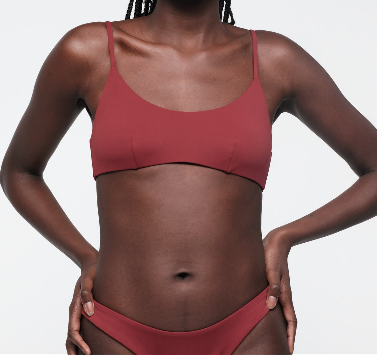 Organic Basics - Swim Scoop Bikini Top - Hibiscus Kiss -