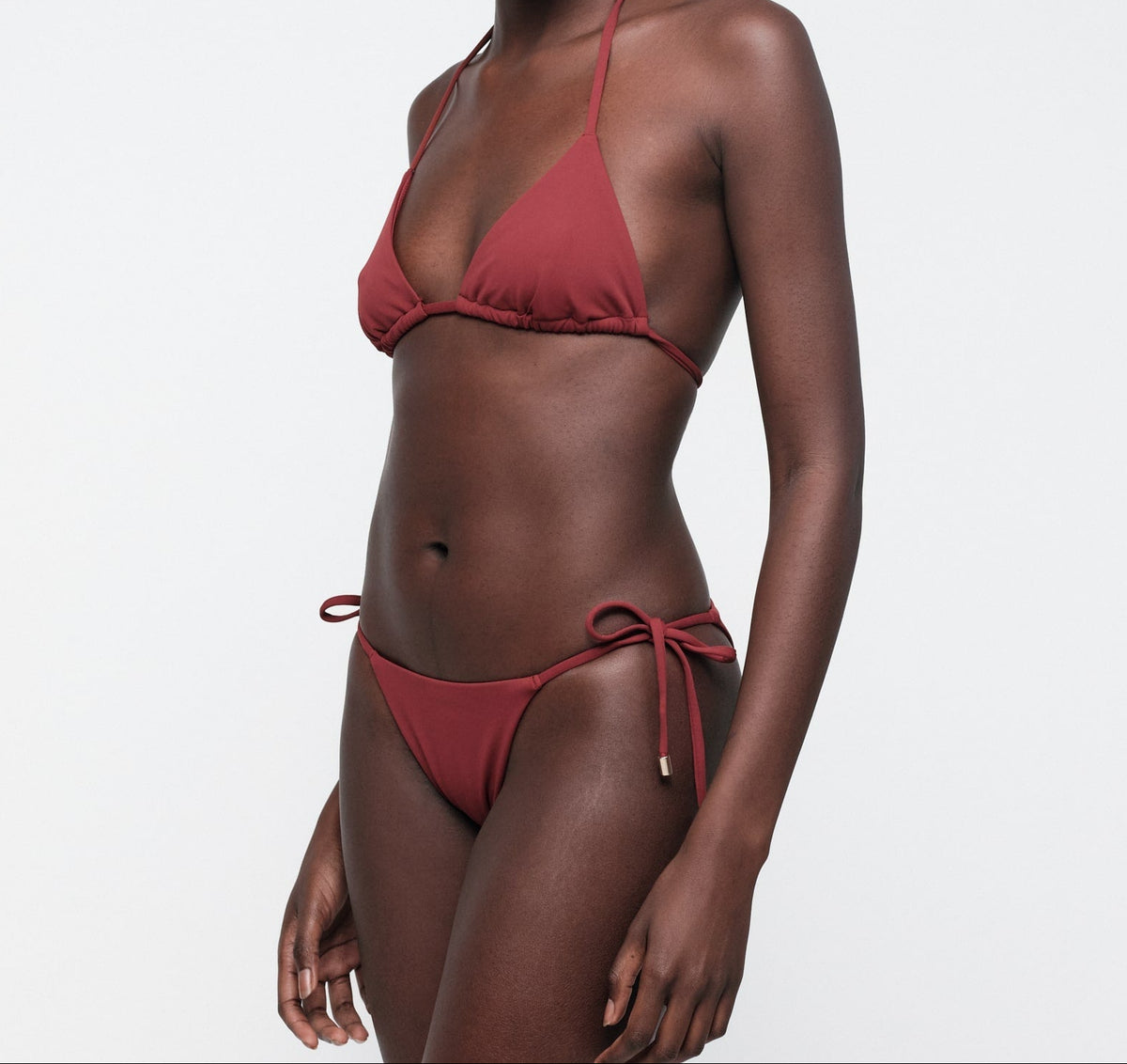 Organic Basics - Swim Tie Bikini Bottom - Hibiscus Kiss -