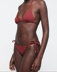 Organic Basics - Swim Tie Bikini Bottom - Hibiscus Kiss -
