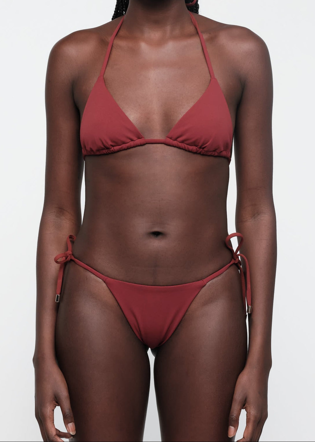 Organic Basics - Swim Triangle Bikini Top - Hibiscus Kiss -