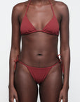 Organic Basics - Swim Triangle Bikini Top - Hibiscus Kiss -