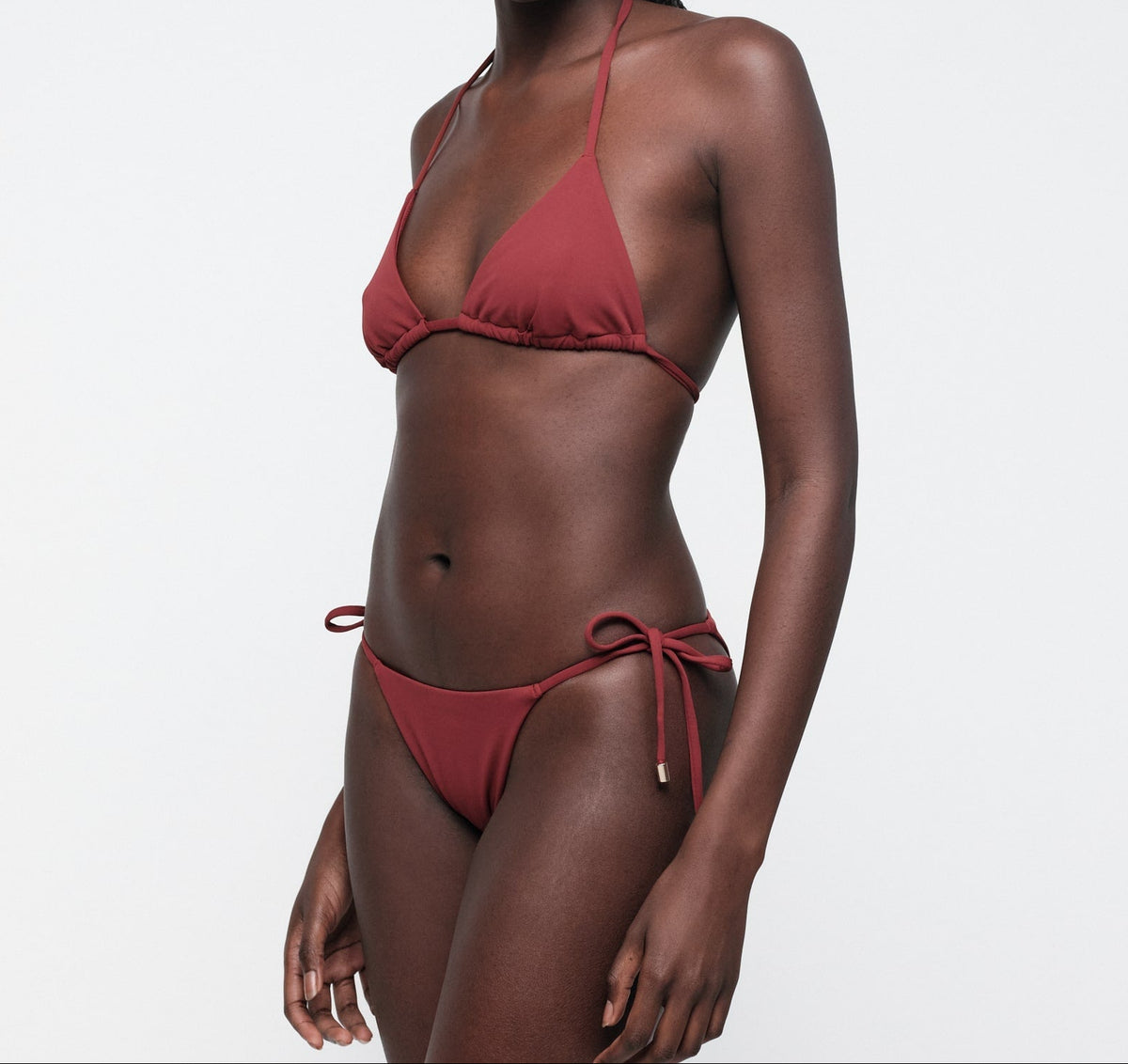 Organic Basics - Swim Triangle Bikini Top - Hibiscus Kiss -