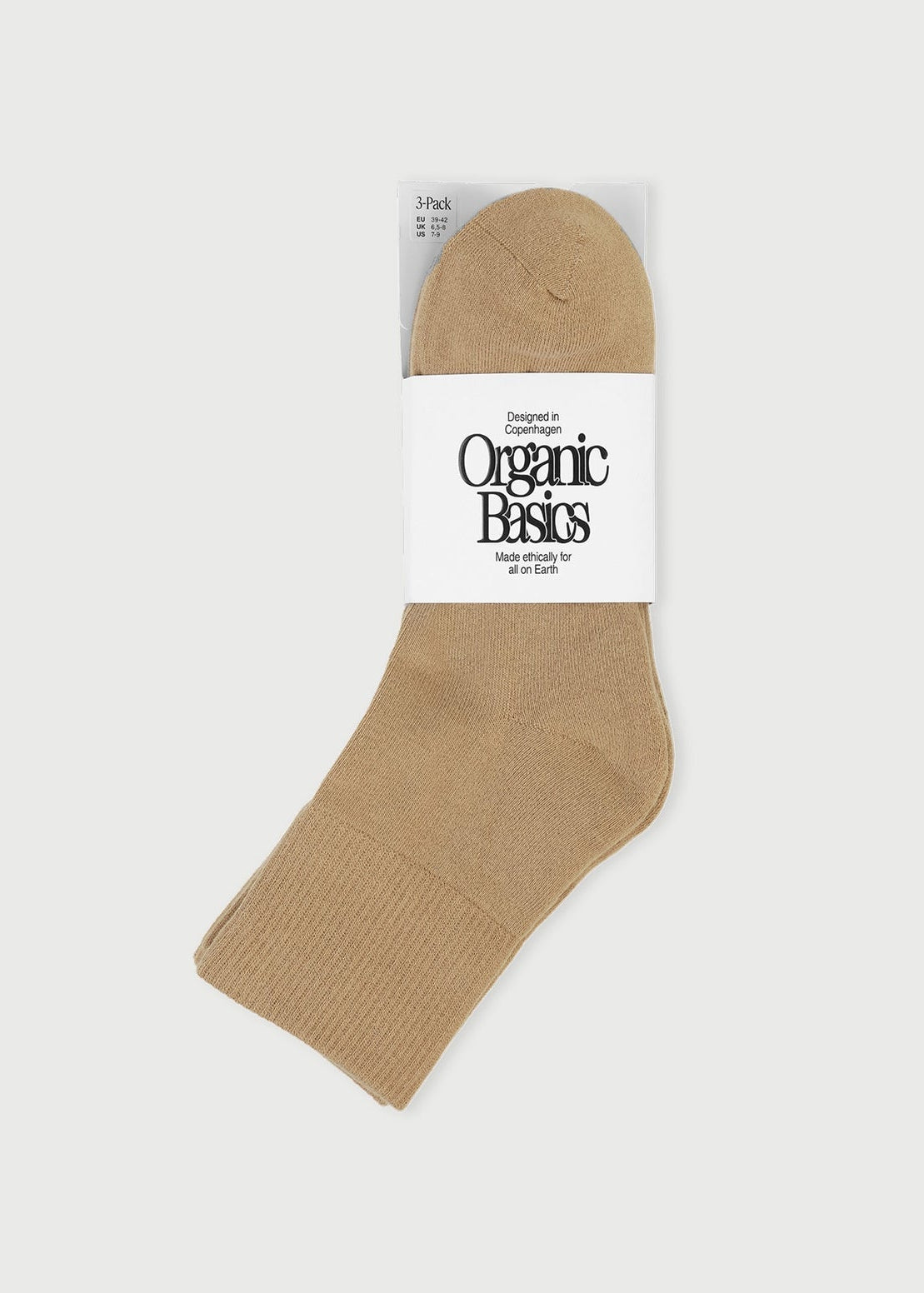 Organic Basics - Core Ankle Socks 3-pack - Hazelnut -