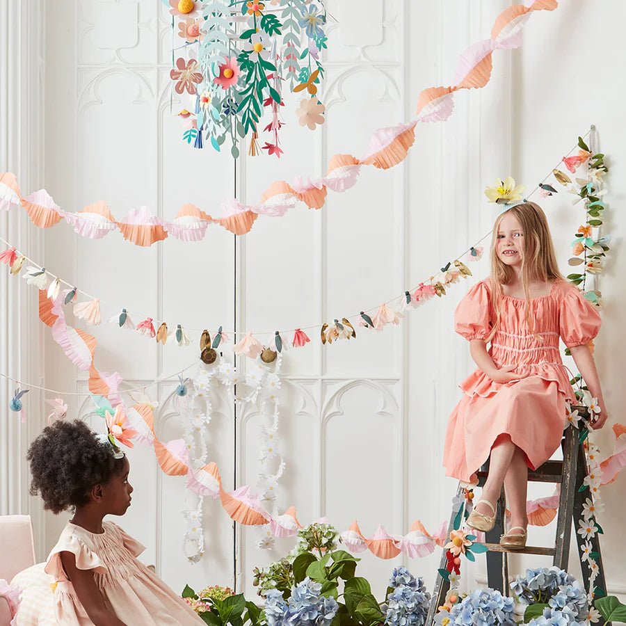 Meri Meri - Peach & Pink Stitched Streamer -