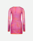 Ceyra Printed Mesh Mini Dress