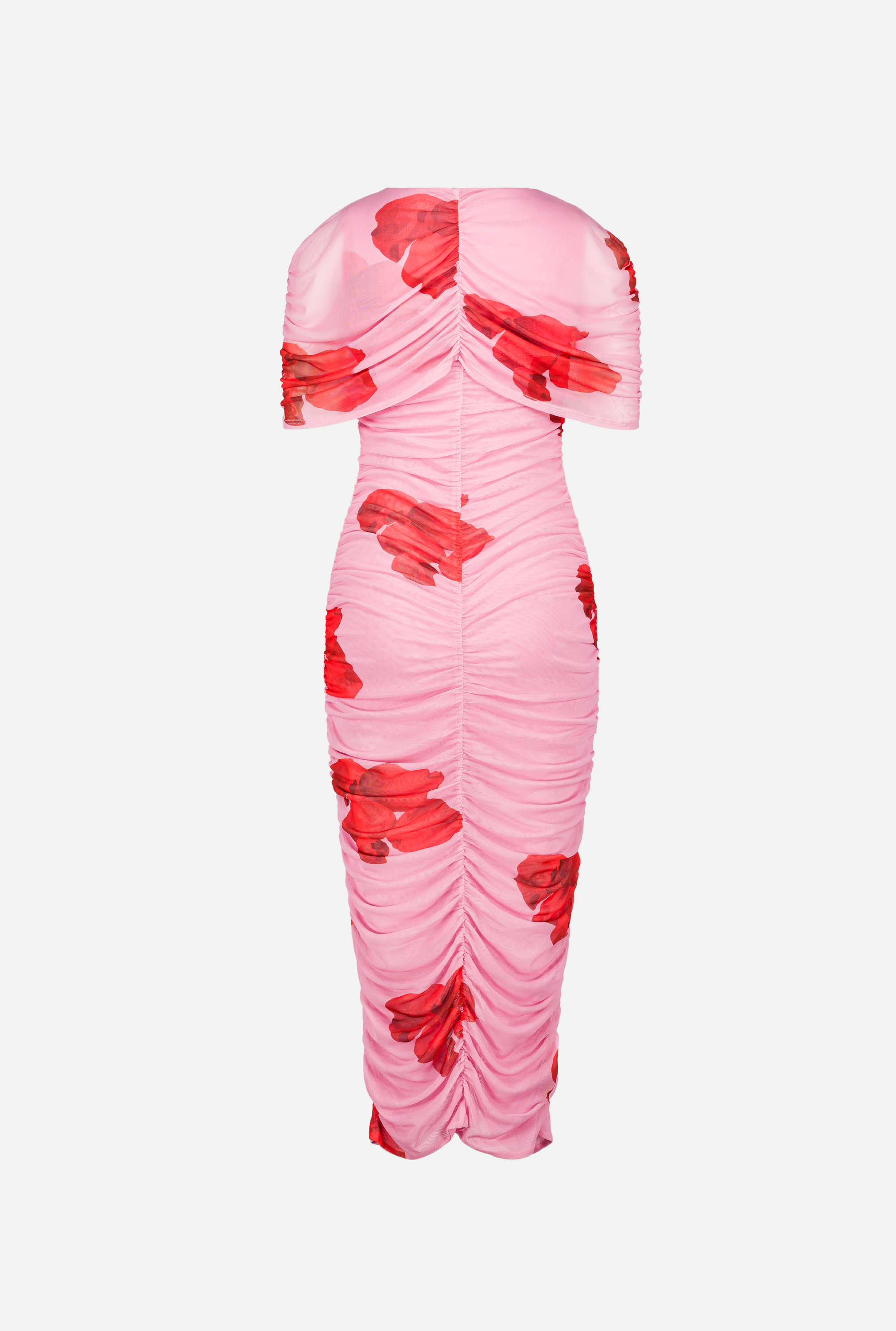SAEMDI - POPPY FLORAL MESH CAPE DRESS -