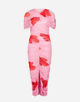 Poppy Floral Mesh Cape Dress
