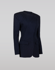 Navy Pinstripe Suit Jacket