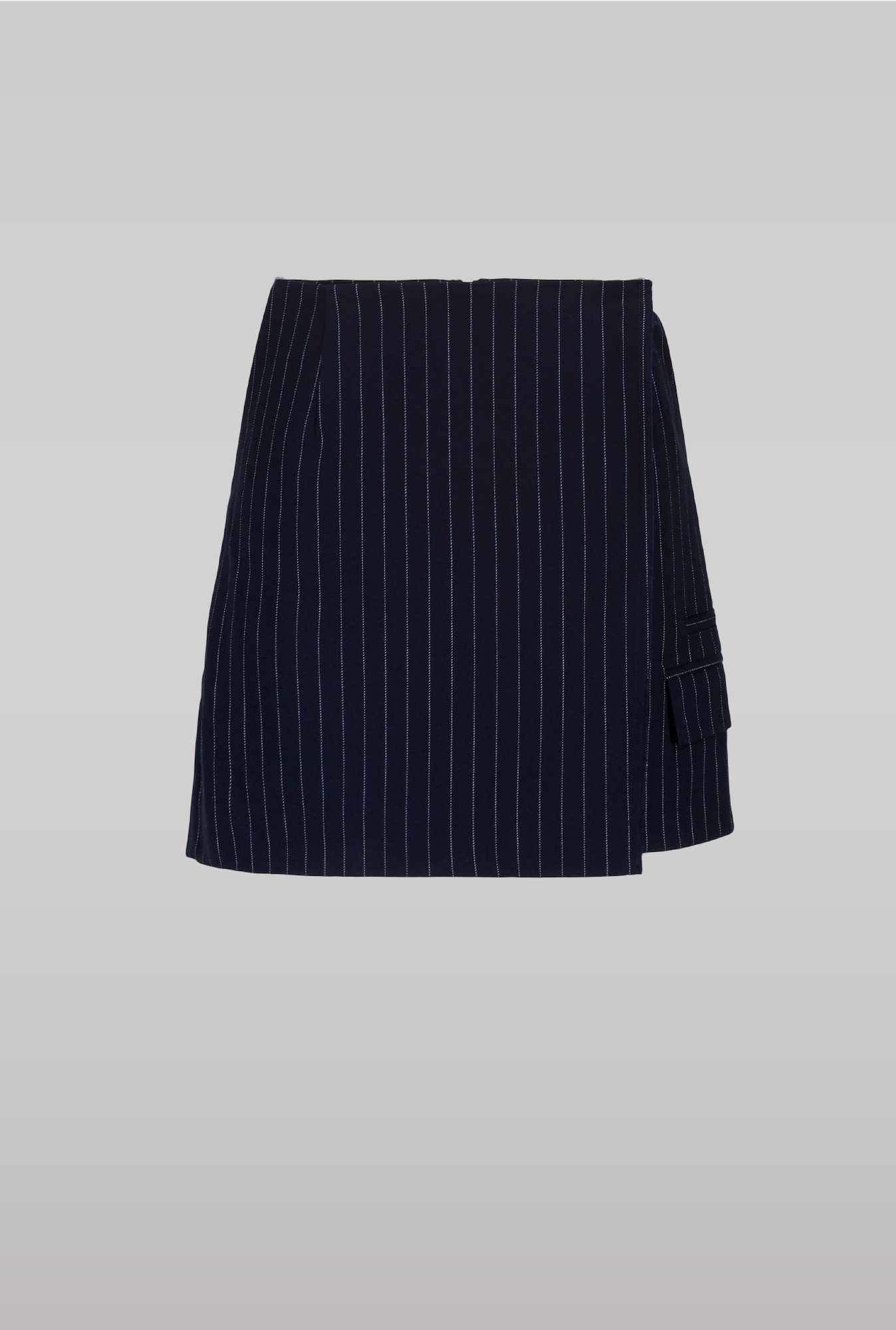 SAEMDI - NAVY PINSTRIPE SKIRT -