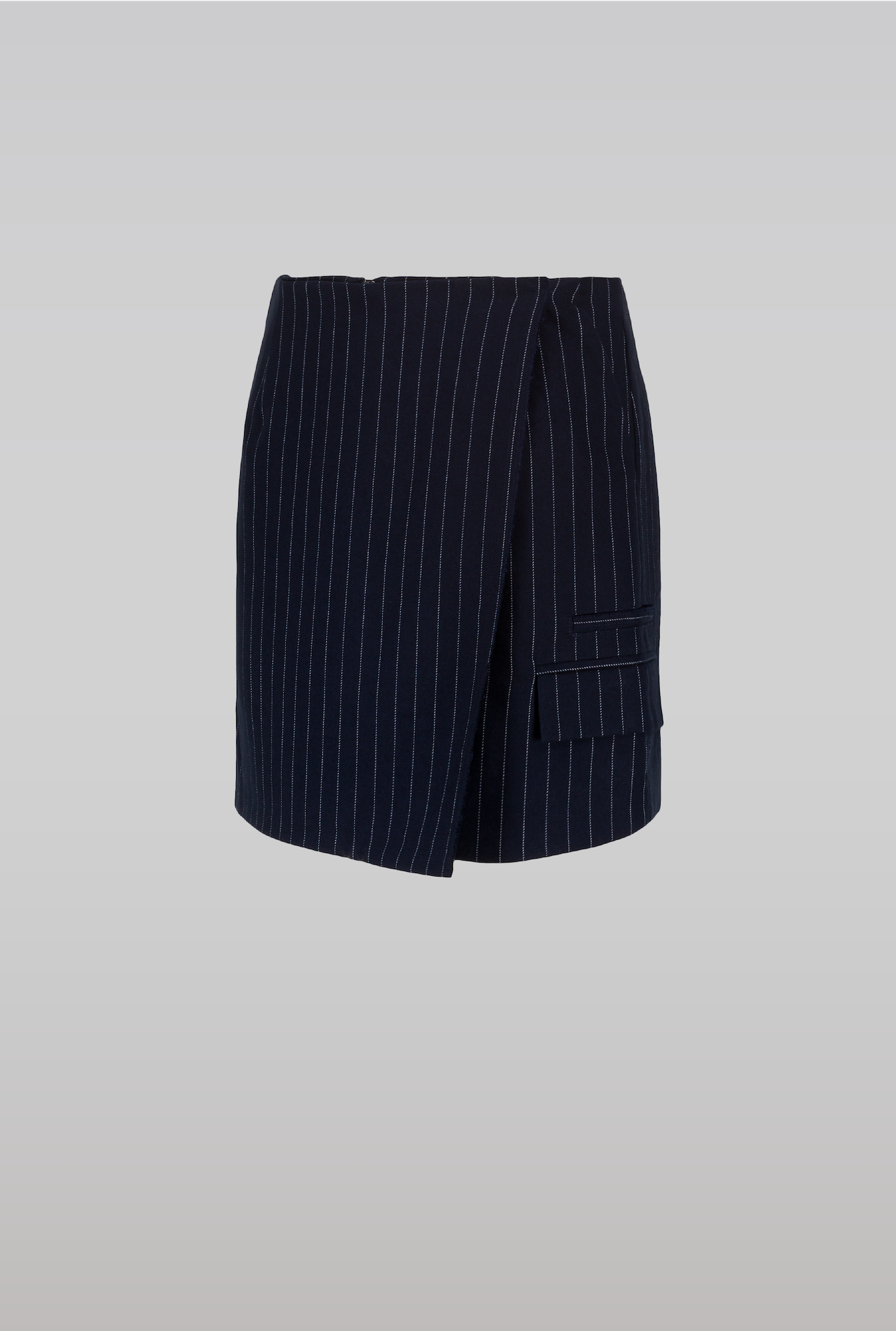 SAEMDI - NAVY PINSTRIPE SKIRT -