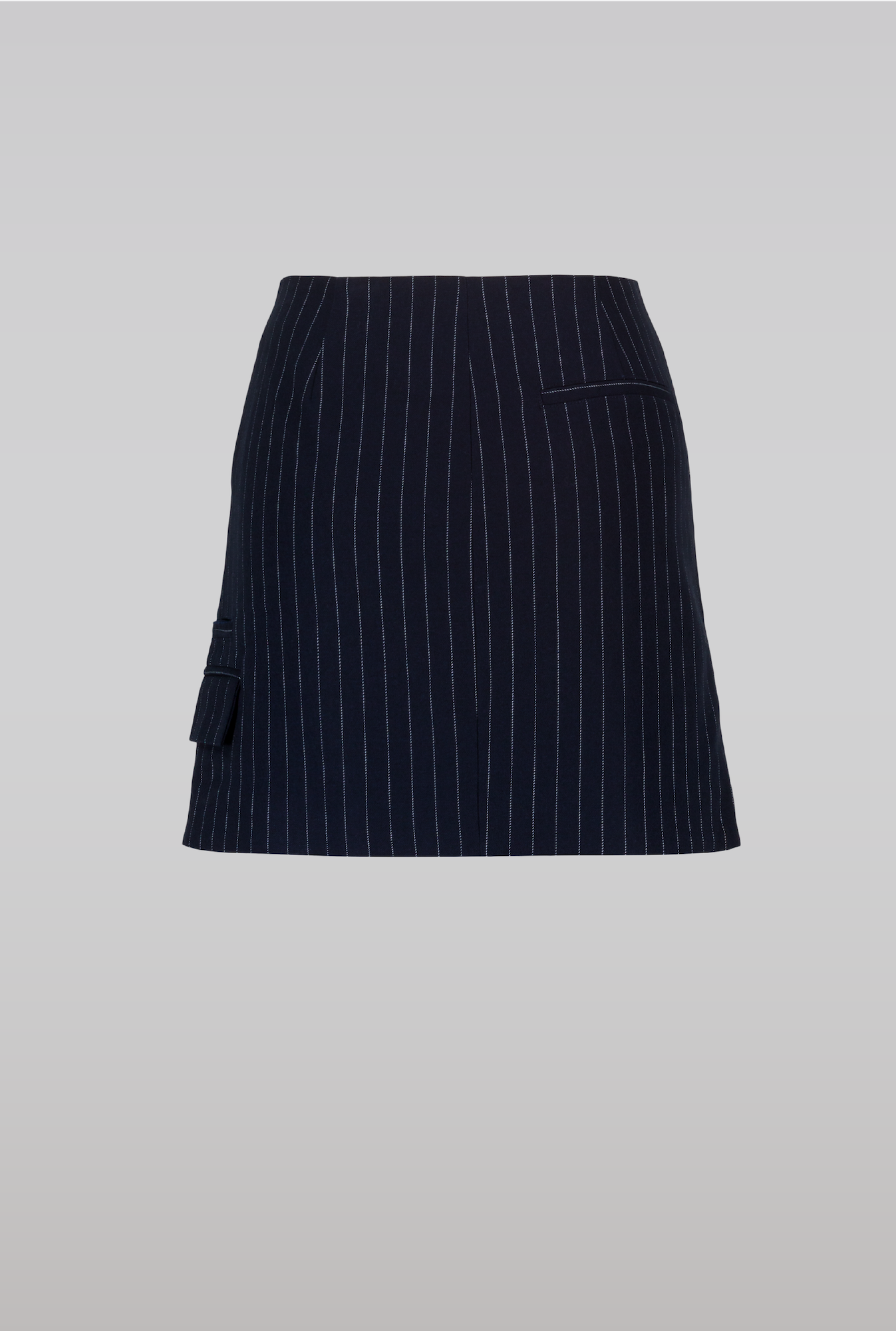 SAEMDI - NAVY PINSTRIPE SKIRT -