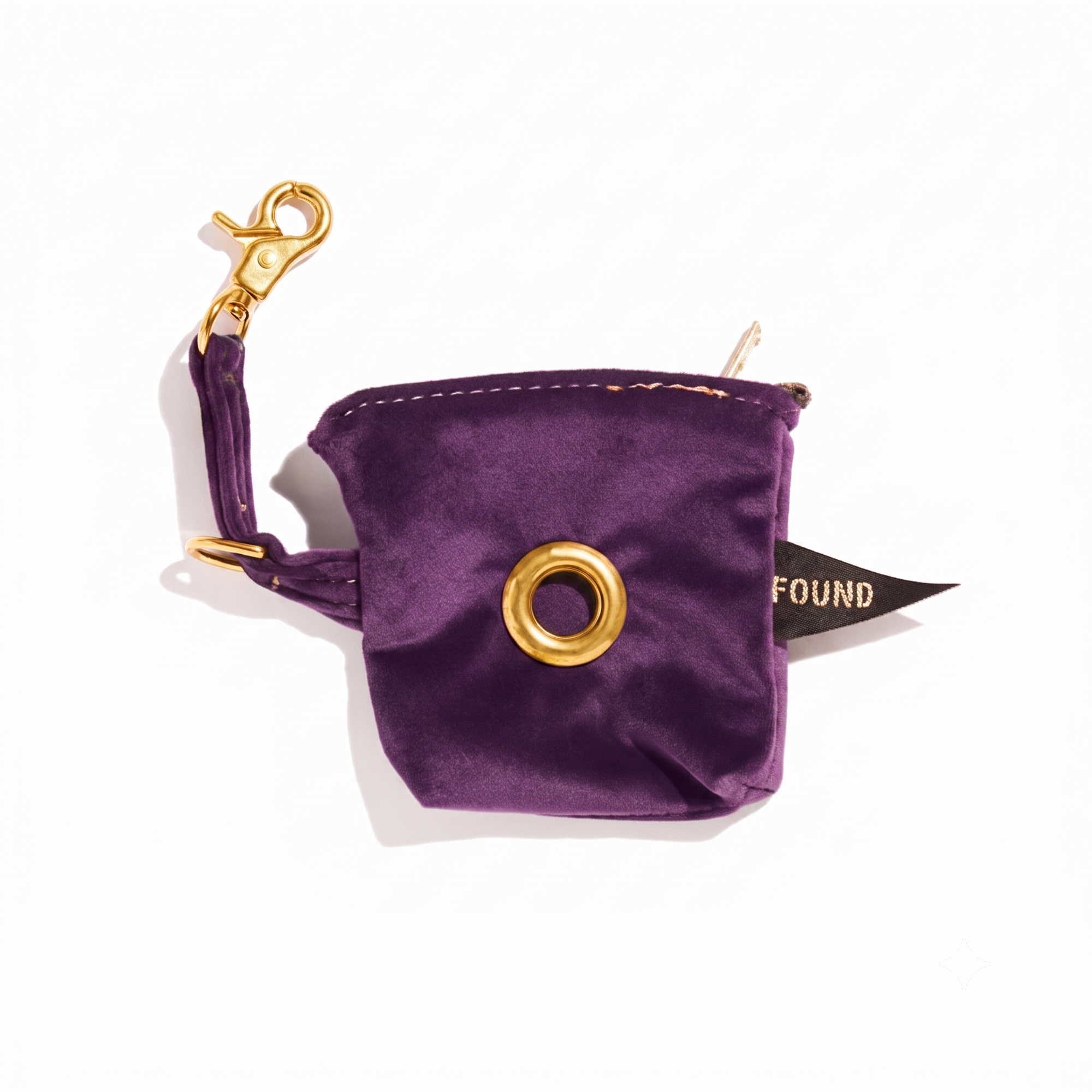Velvet Poop Bag Pouch - Purple