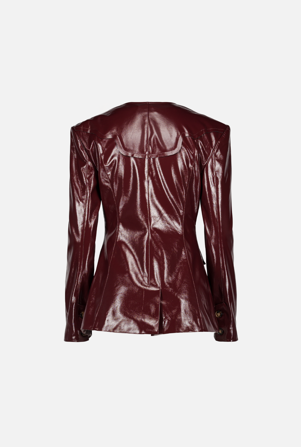 Saemdi - Jovi Patent Faux Leather Blazer -