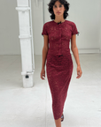 Juno Sheer Lace Pencil Skirt