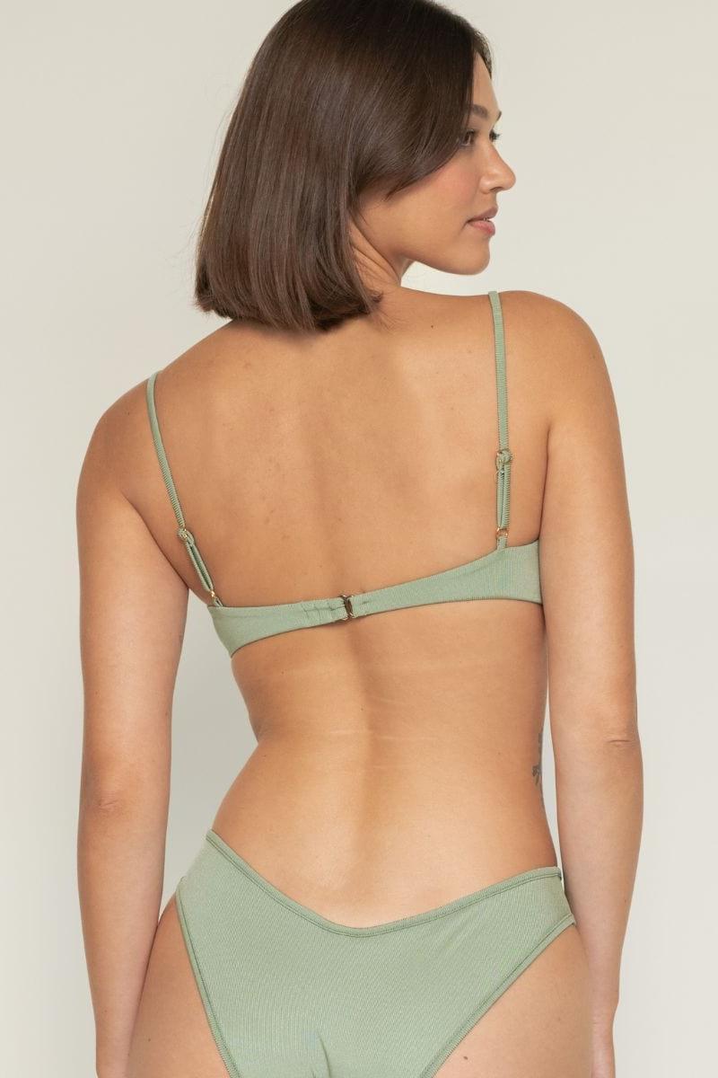 Montce - Sage Green Rib Petal Bikini Top -