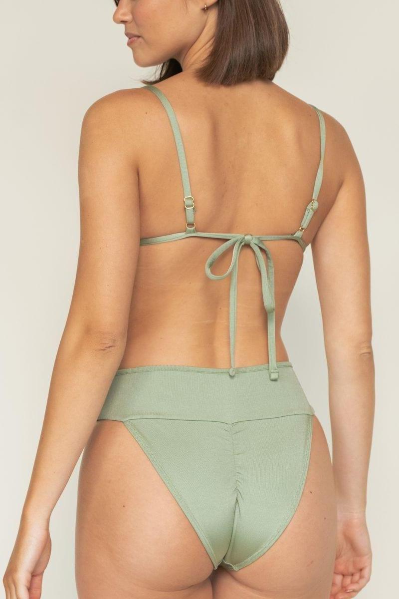 Montce - Sage Green Rib Tamarindo Binded Bikini Bottom -