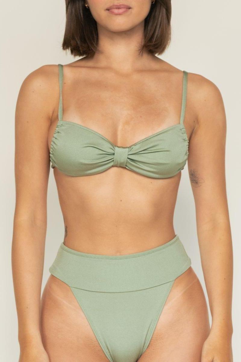Montce - Sage Green Rib Tamarindo Binded Bikini Bottom -