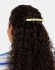 Chunks - Skinny Wave Barrette - Olive Check -