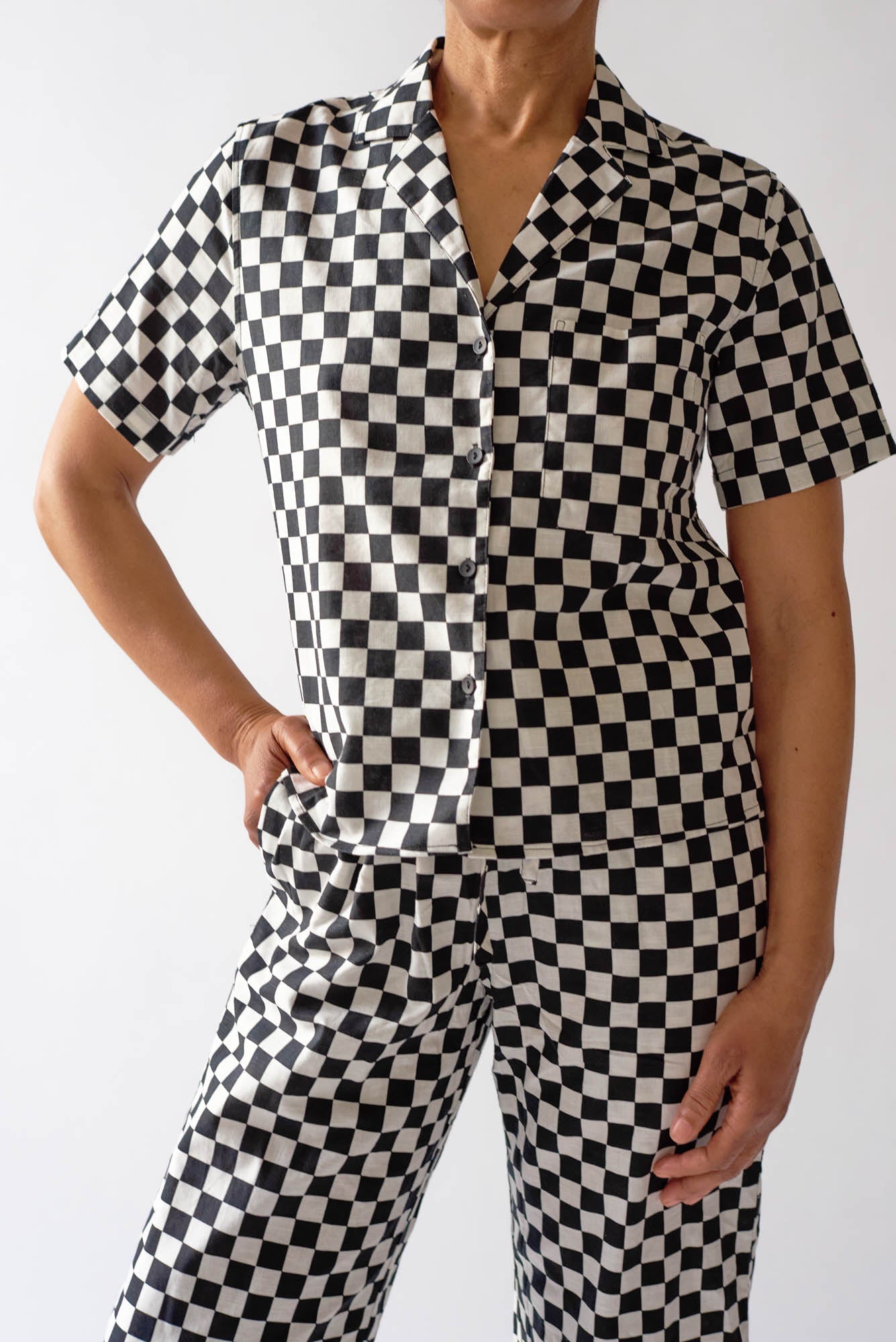 WRAY - Lounge Top - Black Check -