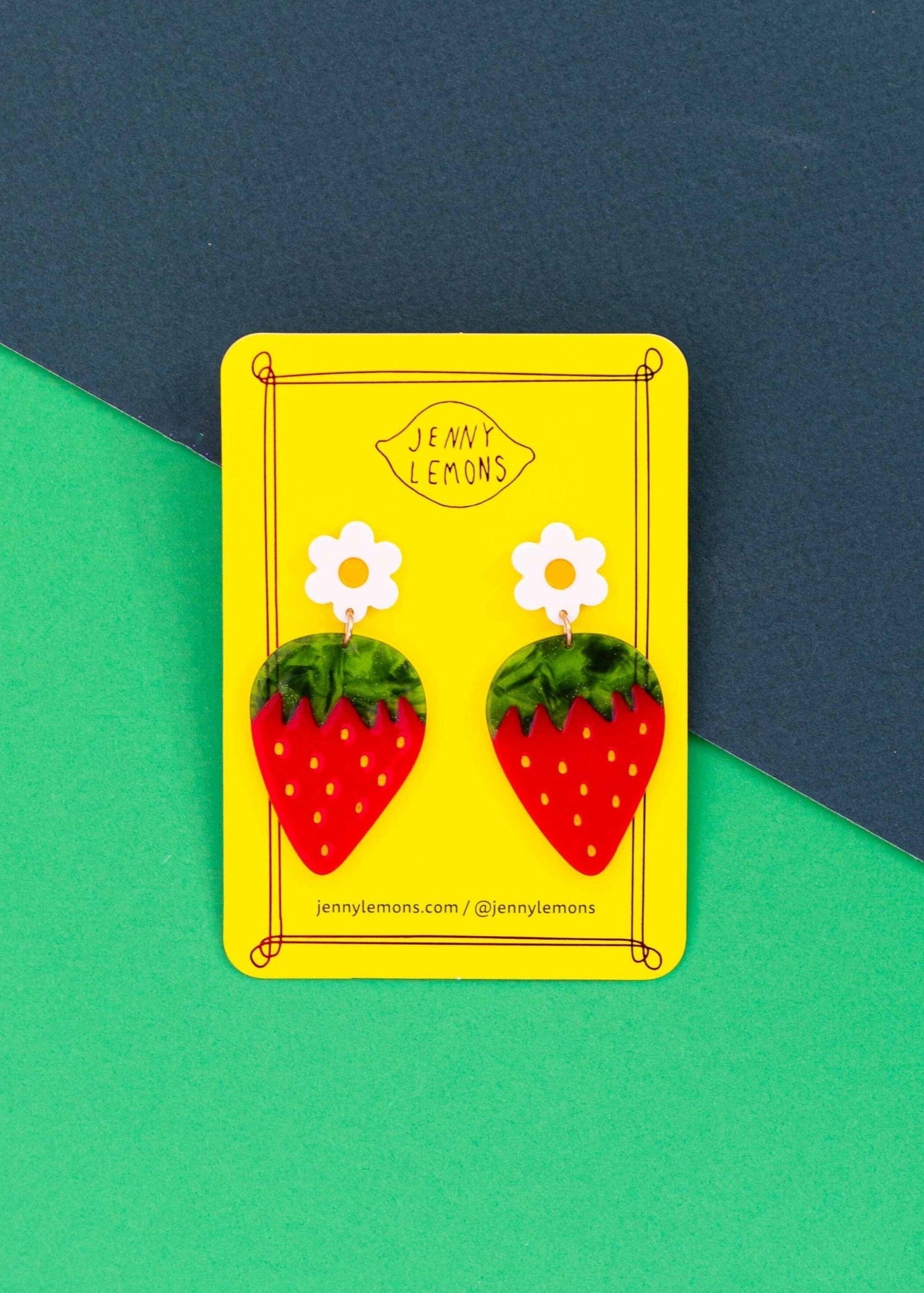 Jenny Lemons - Strawberries and Flowers Acetate Earrings -