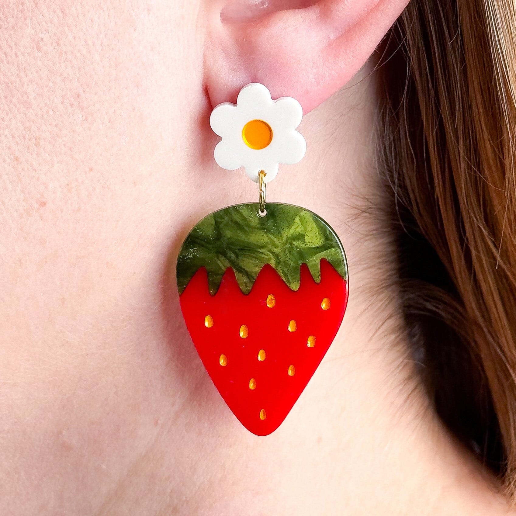 Jenny Lemons - Strawberries and Flowers Acetate Earrings -