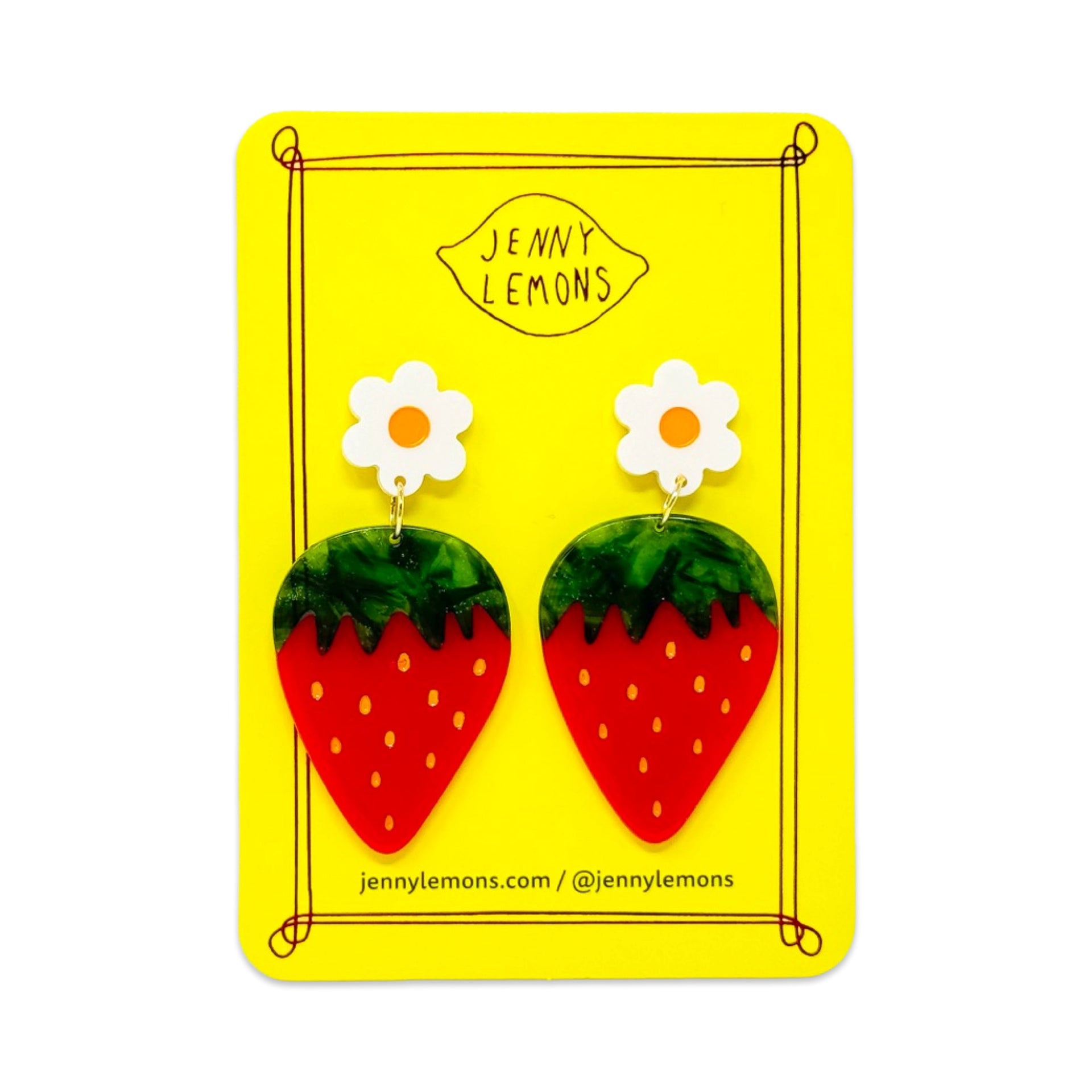 Jenny Lemons - Strawberries and Flowers Acetate Earrings -