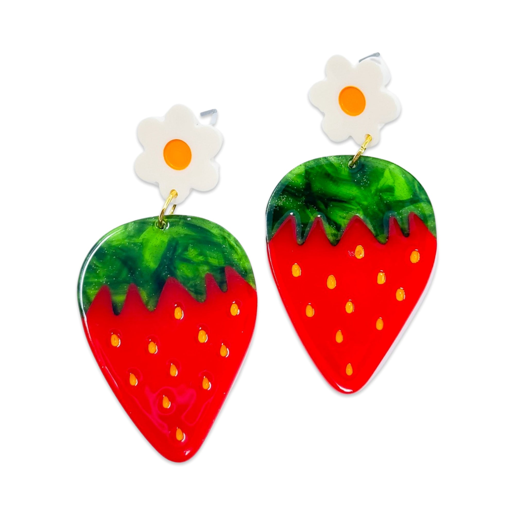 Jenny Lemons - Strawberries and Flowers Acetate Earrings -