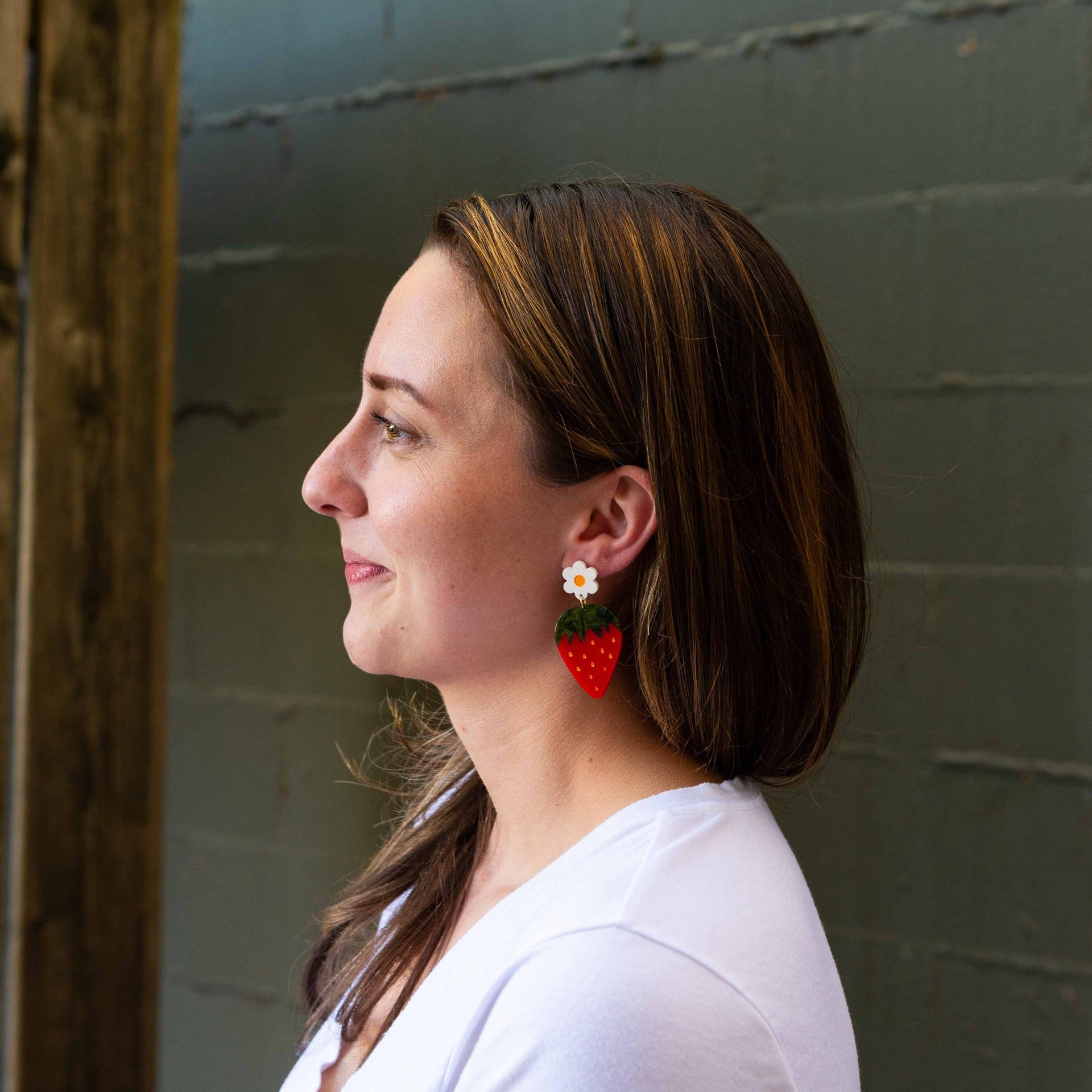 Jenny Lemons - Strawberries and Flowers Acetate Earrings -