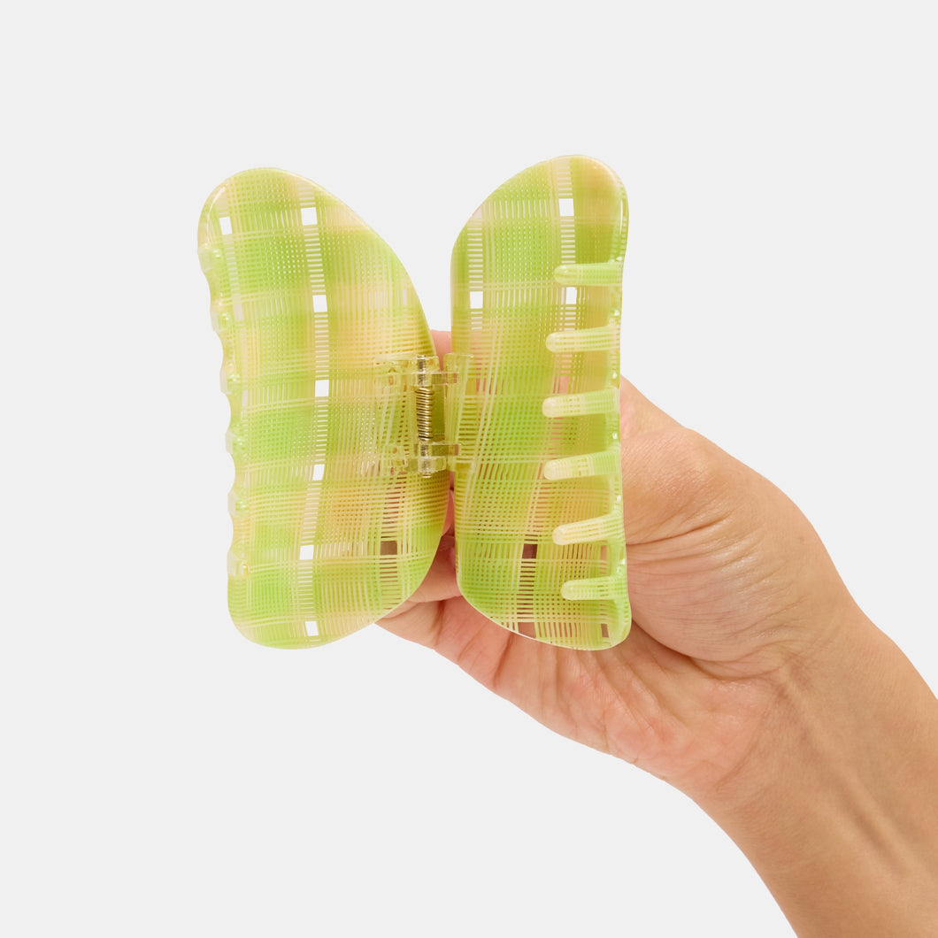 Chunks - Suki Claw - Lime + Cream Plaid -