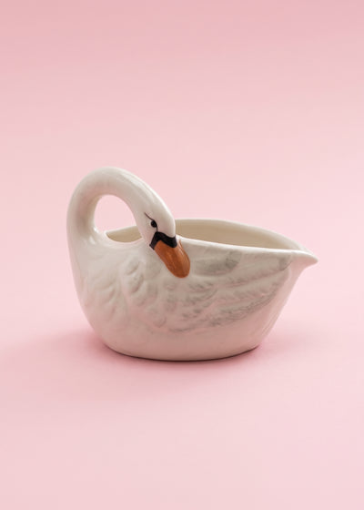 Stoneware Swan Creamer Dish