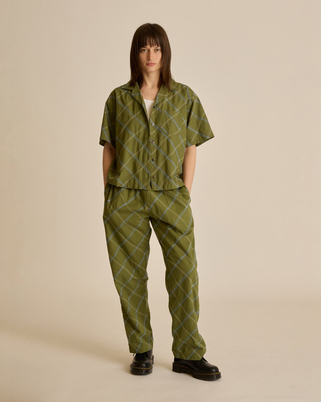 Obey - Lilith Diamond Stitch Shirt - Olivine Multi -