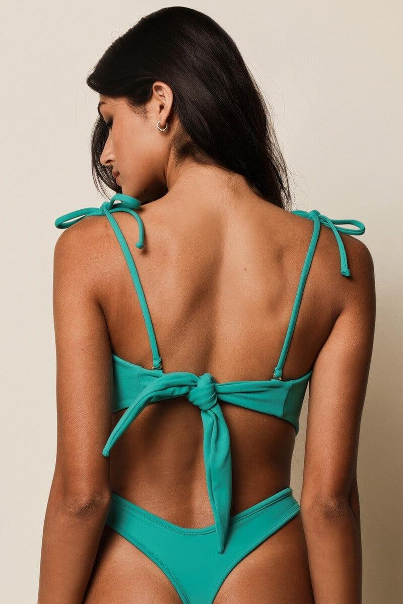 Montce - Teal Tori Ties Bandeau Bikini Top -