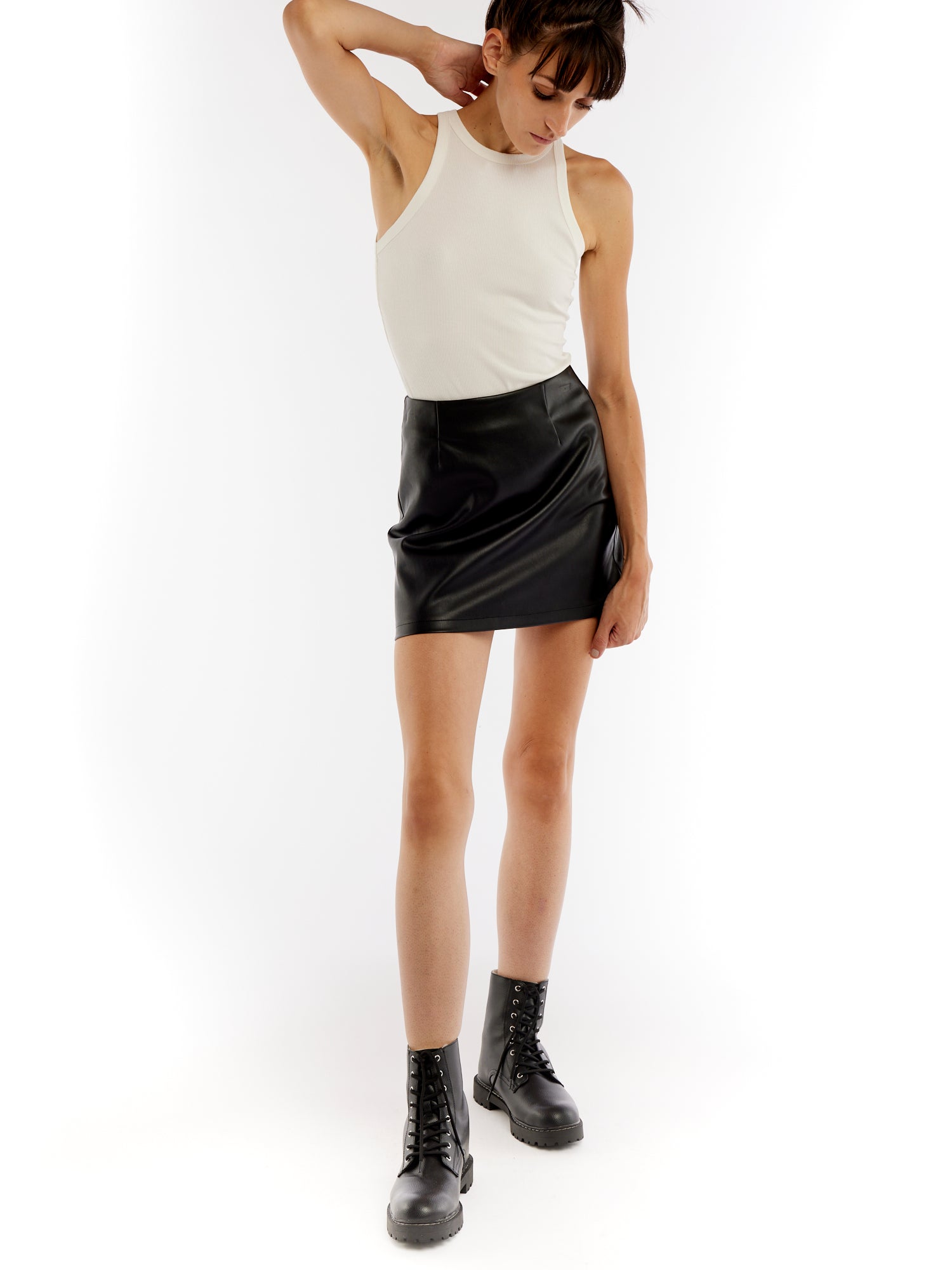 Abby Vegan Mini Skirt in Black
