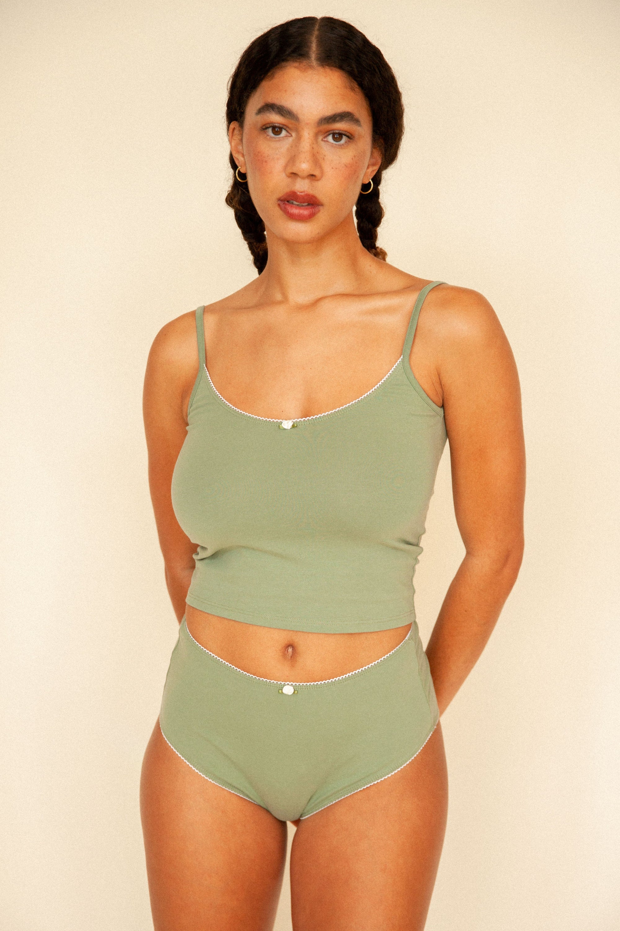 Rat Boi - Scoop Back Cami - Sage -
