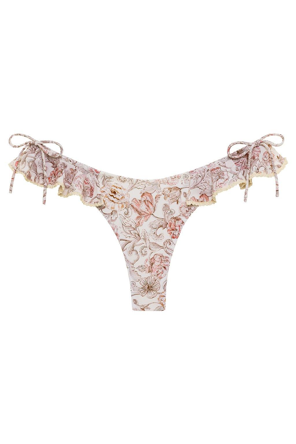 Montce - Venecia Floral Uno Ruffle Bows Bikini Bottom -