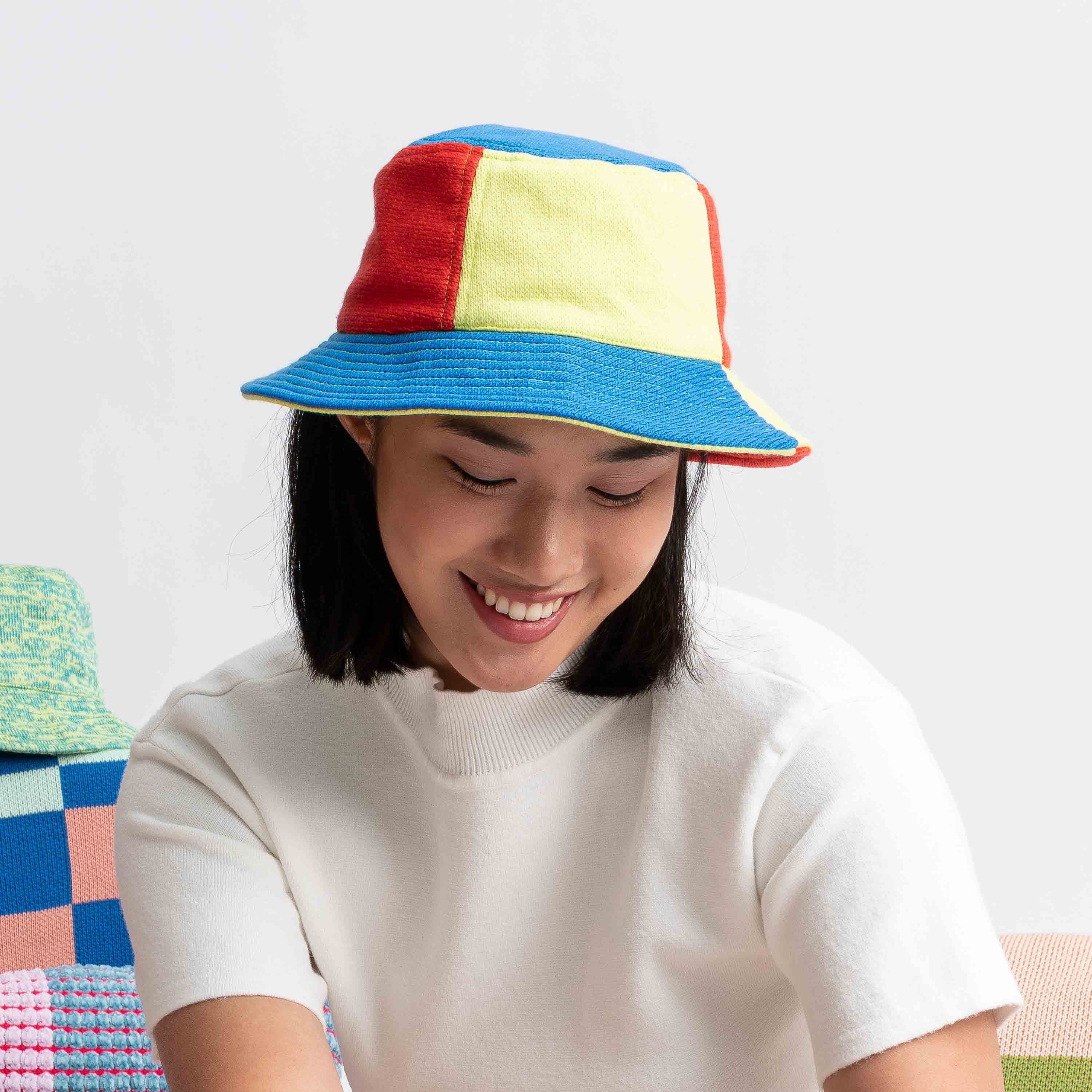 Colorblock Knit Bucket Hat