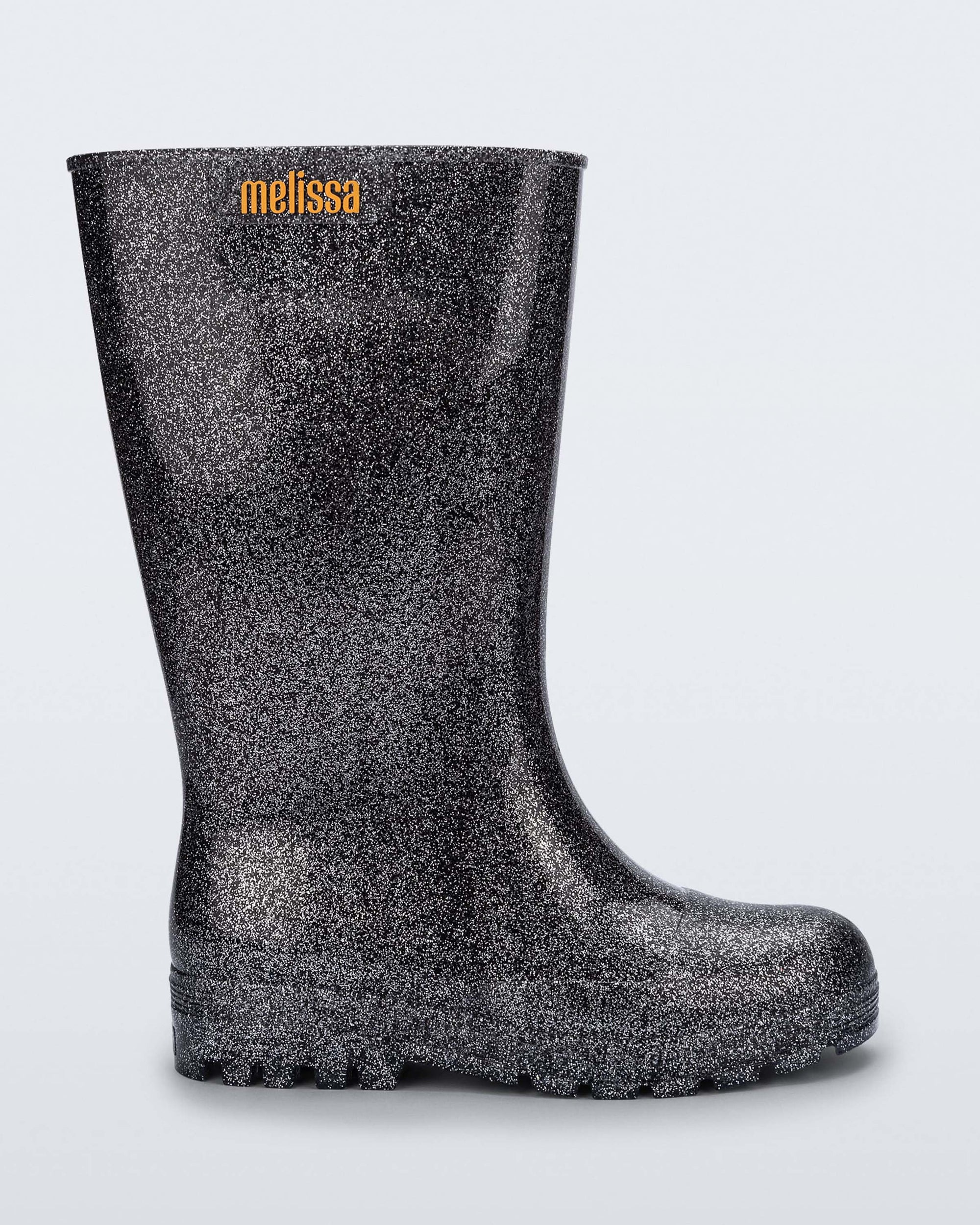 Melissa - Welly Jelly Rainboot - Black/Glitter Silver -