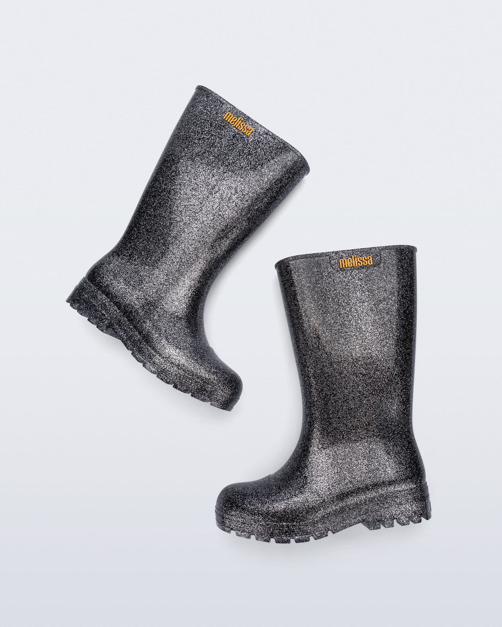 Melissa - Welly Jelly Rainboot - Black/Glitter Silver -