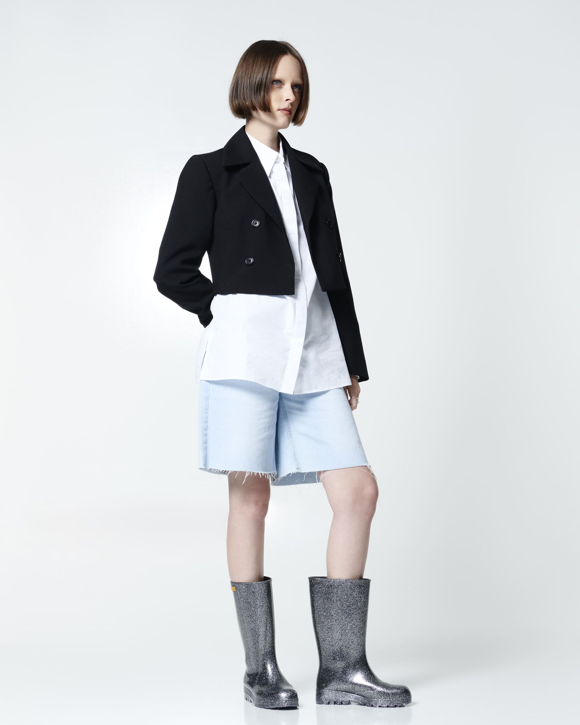 Melissa - Welly Jelly Rainboot - Black/Glitter Silver -