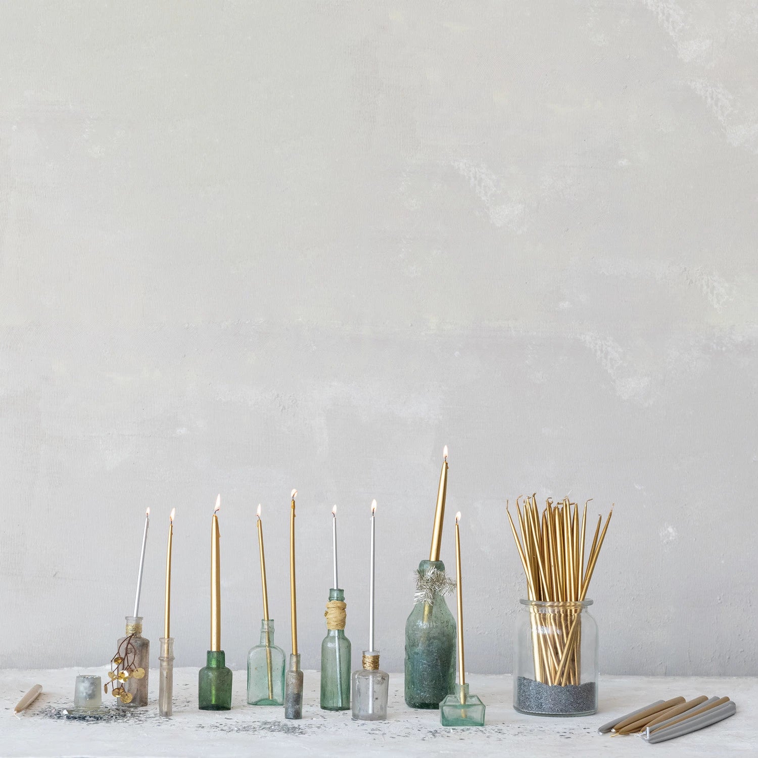 Creative Co. - Thin Taper Candles Set of 24 - Silver -