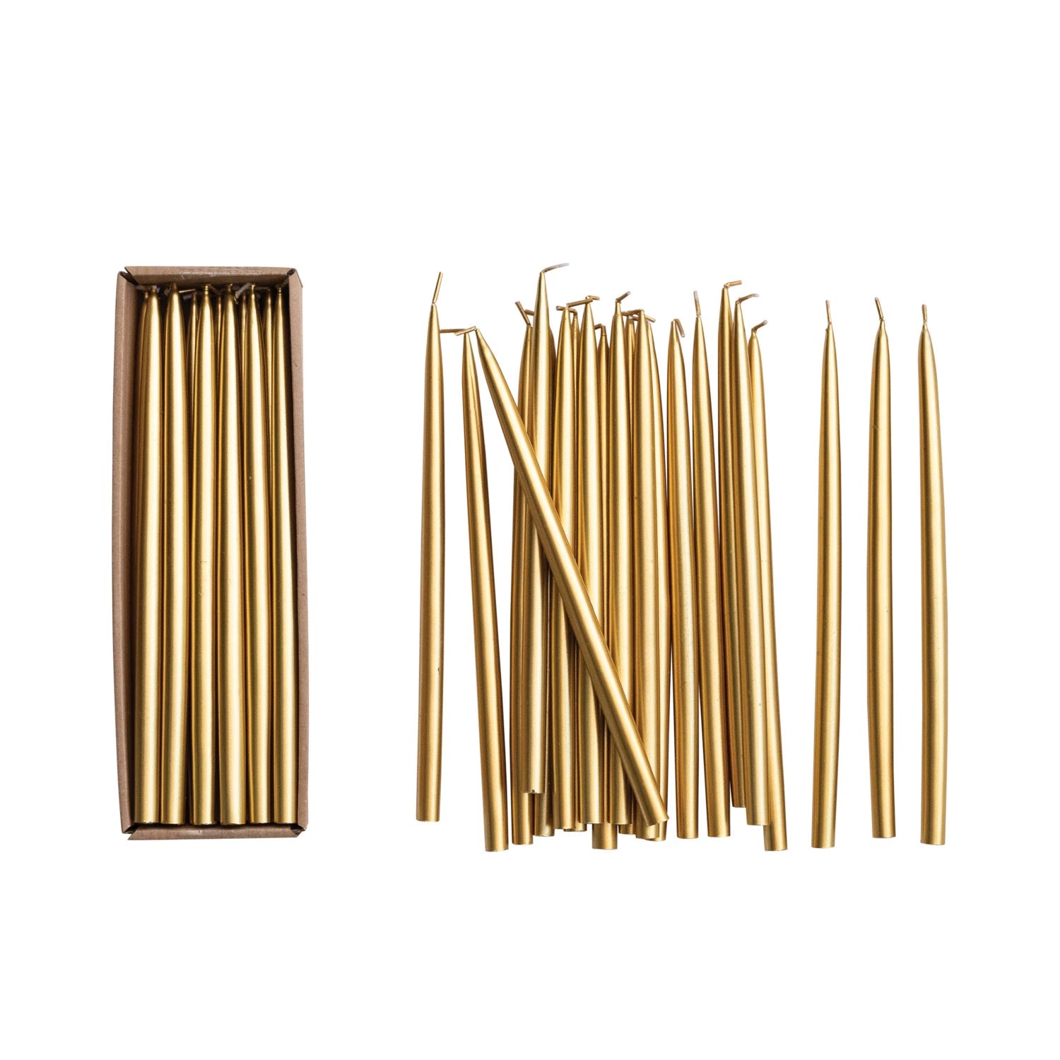 Creative Co. - Thin Taper Candles Set of 24 - Gold -