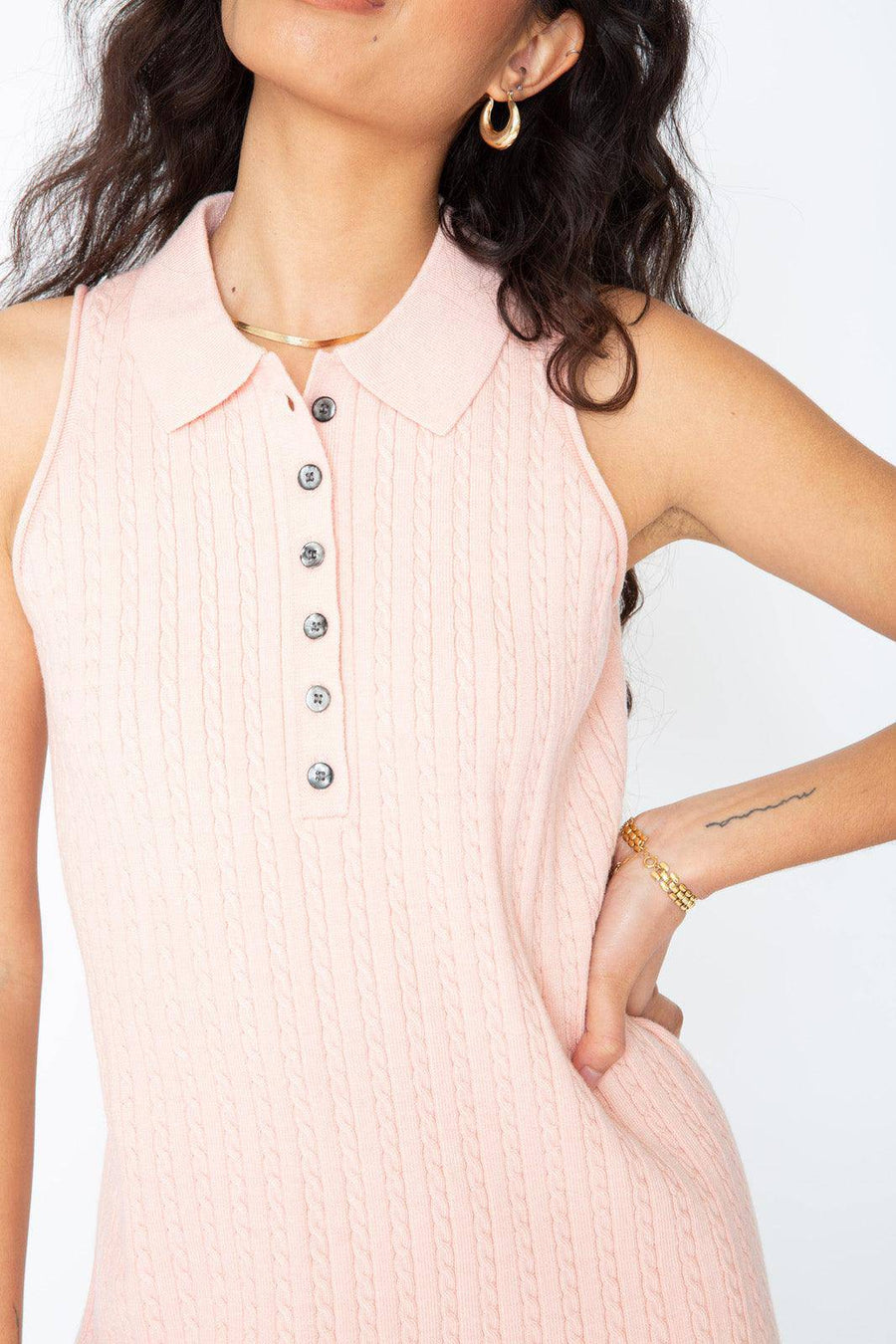 Daisy Polo Mini Dress - Gossamer Pink