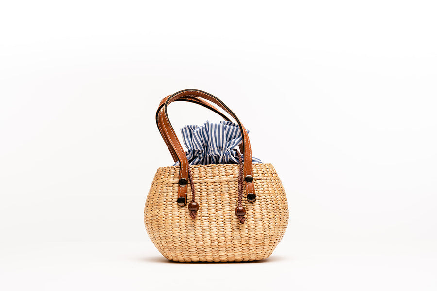 Mini Tote- Navy Stripe by Linz Boutique - offe market