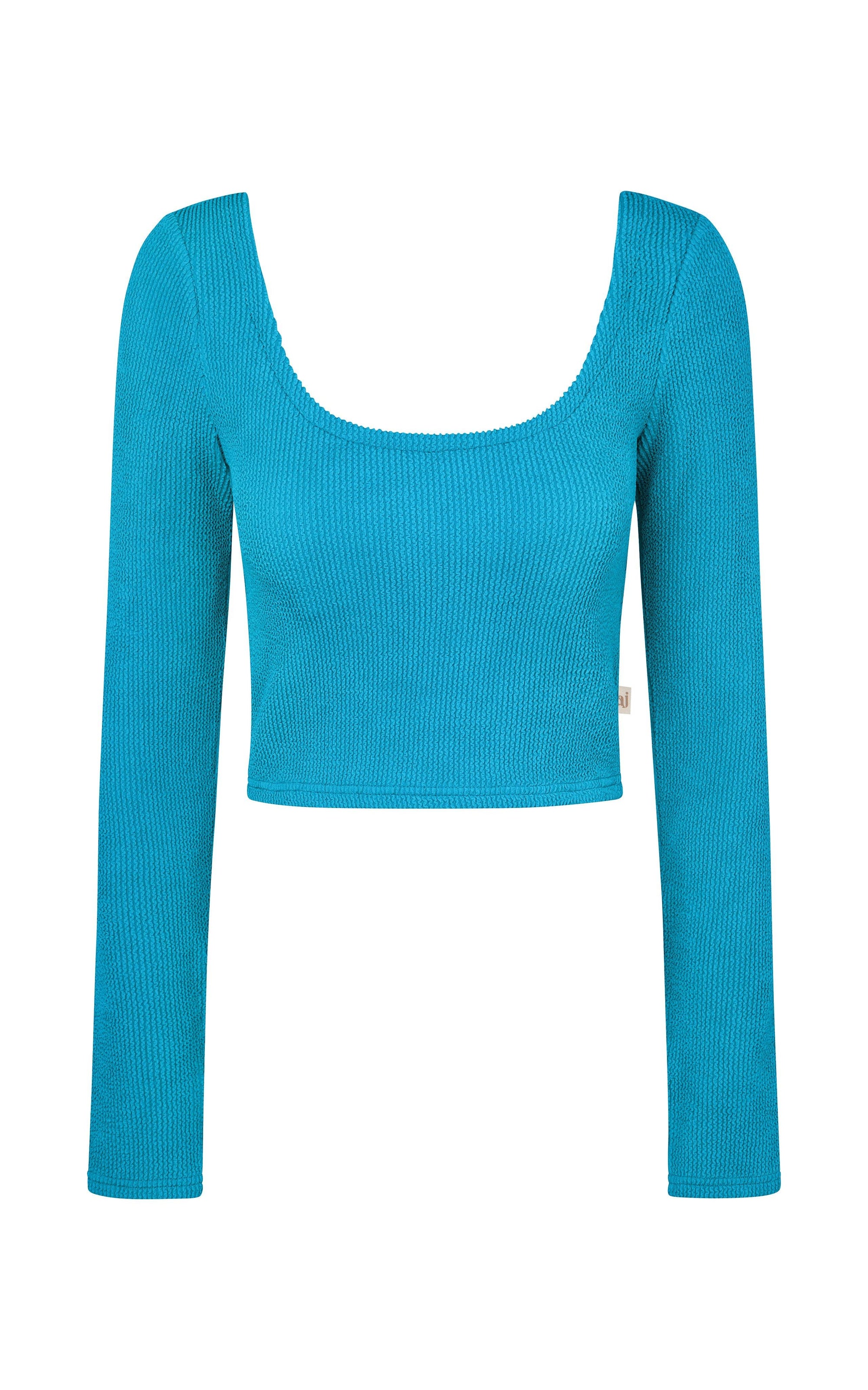 Ocean Breeze Crinkle Top - Azure Blue - offe market